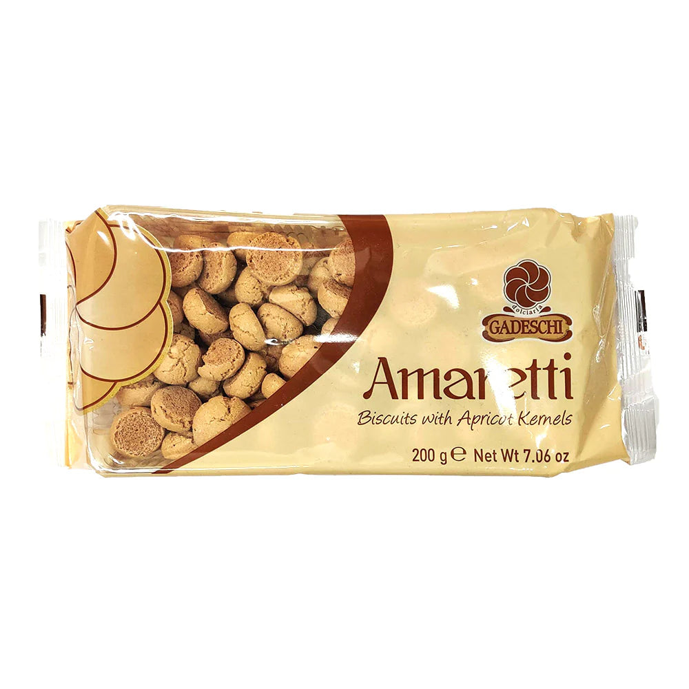 Whether as a quick snack, an accompaniment to your afternoon tea, or a sweet treat after dinner, these Small Amaretti Biscuits by Gadeschi are versatile enough to complement any occasion.